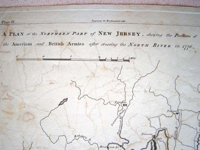 A Revolutionary War period map entitled "A Plan of the Northern Part of NEW JERSEY, showing positions of the American and British Armies after crossing the North River in 1776.' Published by C. P. Wayne, Philadelphia, in 1805